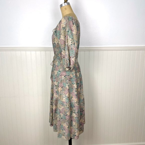 Vintage 70s peasant prairie dress - floral midi boho cottagecore  - M - Picture 2 of 10